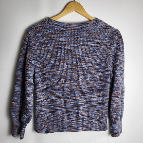 NIC+ZOE Sweater Womens Small Petite Blue Spacedye Cotton PS Fall Cotton - Picture 5 of 7